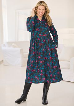 Snap-Front Thermal Shirtdress