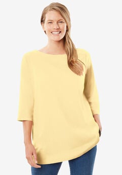 Perfect Three-Quarter Sleeve Boatneck Tee