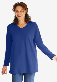 Perfect Long-Sleeve V-Neck Tunic
