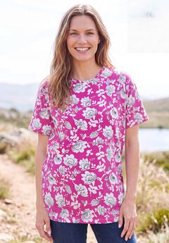 Perfect Printed Short-Sleeve Crewneck Tee