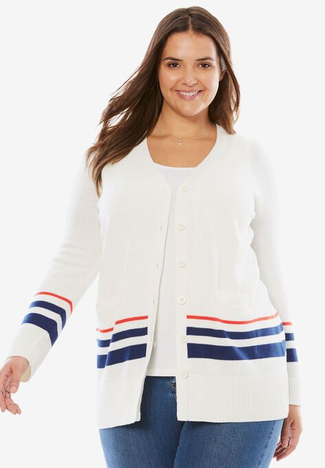 colorblock cardigan plus size