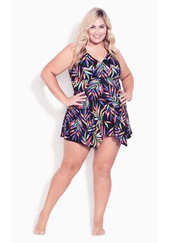 Sharkbite Print Swim Dress