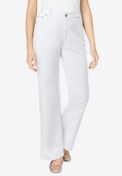 Stretch Denim Wide-Leg Five-Pocket Jeans