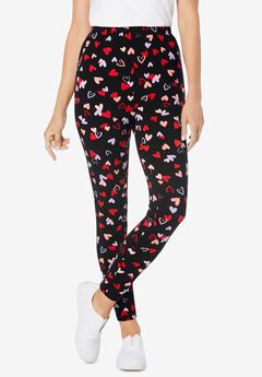 Stretch-Cotton Knit Pull-On Printed Leggings
