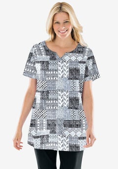 7-Day Print Patchwork Knit Tunic