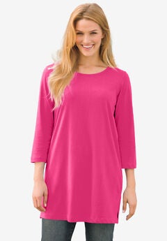Perfect Three-Quarter-Sleeve Scoopneck Tunic