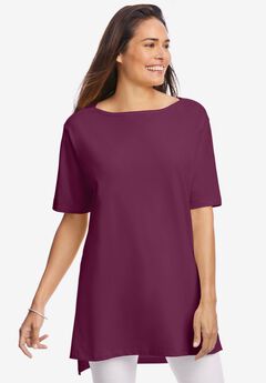 Perfect Short-Sleeve Boatneck Tunic