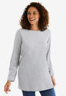 Perfect Long-Sleeve Crewneck Tunic, HEATHER GREY, hi-res image number null