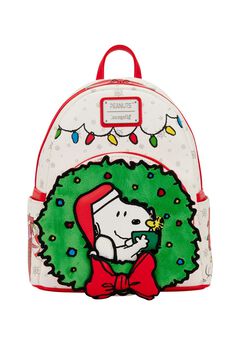 Loungefly x Peanuts Snoopy & Woodstock Holiday Plush Wreath Mini Backpack