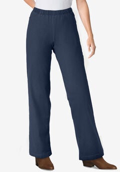 Plus Size Navy Wide Leg Pants