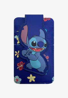 Disney Stitch Card Holder Wallet Hawaiian Flowers Button Snap Closure