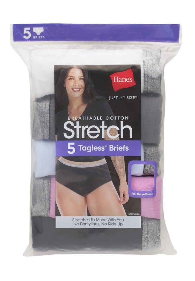 Women'S Stretch Cotton Brief Underwear, 5-Pack, , alternate image number 4