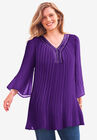 Embellished Pleated Blouse, , alternate image number null