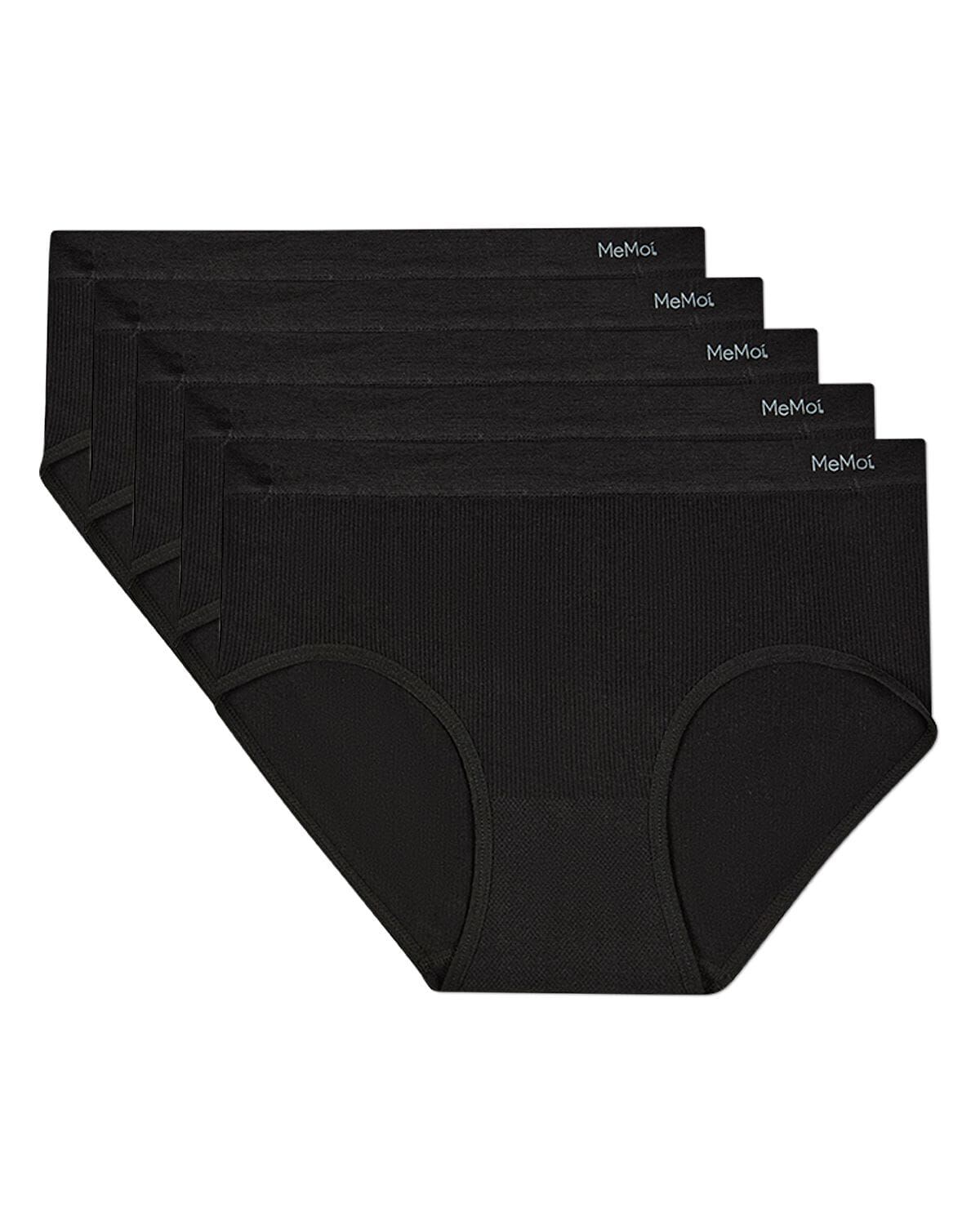 5 Pair Women's Seamless Pin-Rib Tag-Free Full-Coverage Brief Panties