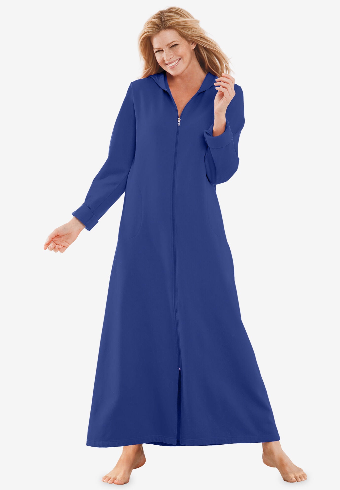 Hooded sweatshirt robe with zipper Clearance