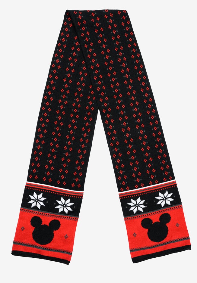 Disney Mickey Mouse 70 inches Knit Scarf Unisex Black & Red Set, , on-hover image number 1