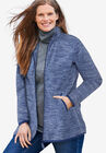Zip-Front Microfleece Jacket, EVENING BLUE MARLED, hi-res image number 0