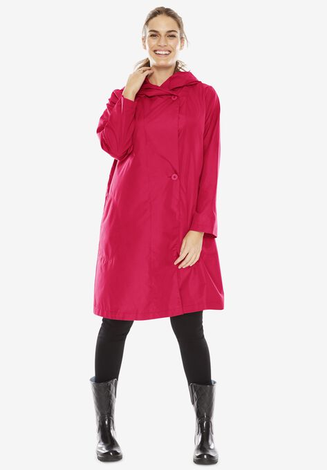 Packable Hooded Raincoat, CRYSTAL BERRY, hi-res image number null