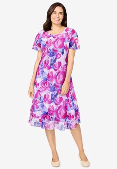Overlay Tiered Dress