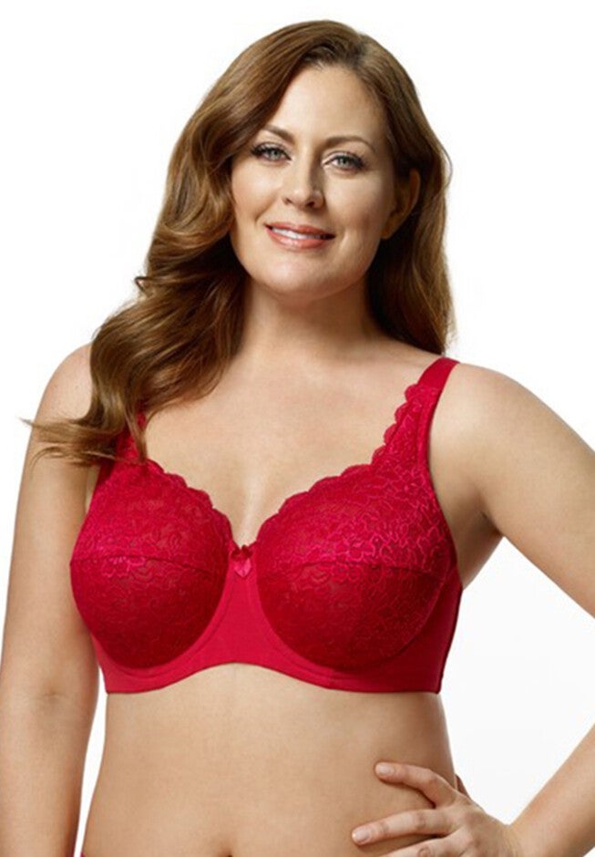 Full-Lace Underwire Bra, RED, hi-res image number 0