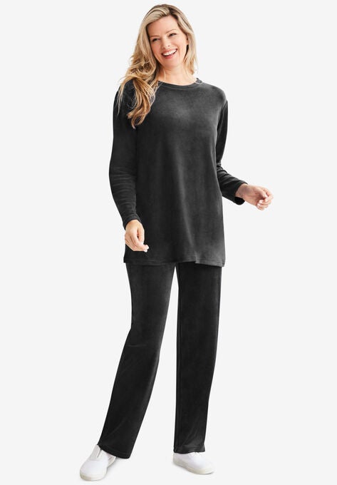 2-Piece Velour Set, BLACK, hi-res image number null