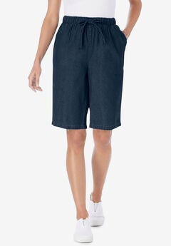 Plus Size High Rise Denim Shorts