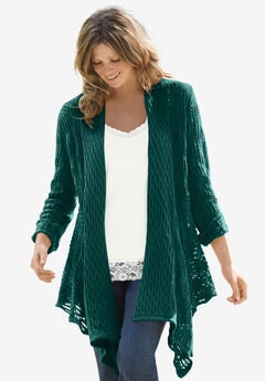 Open Front Pointelle Cardigan