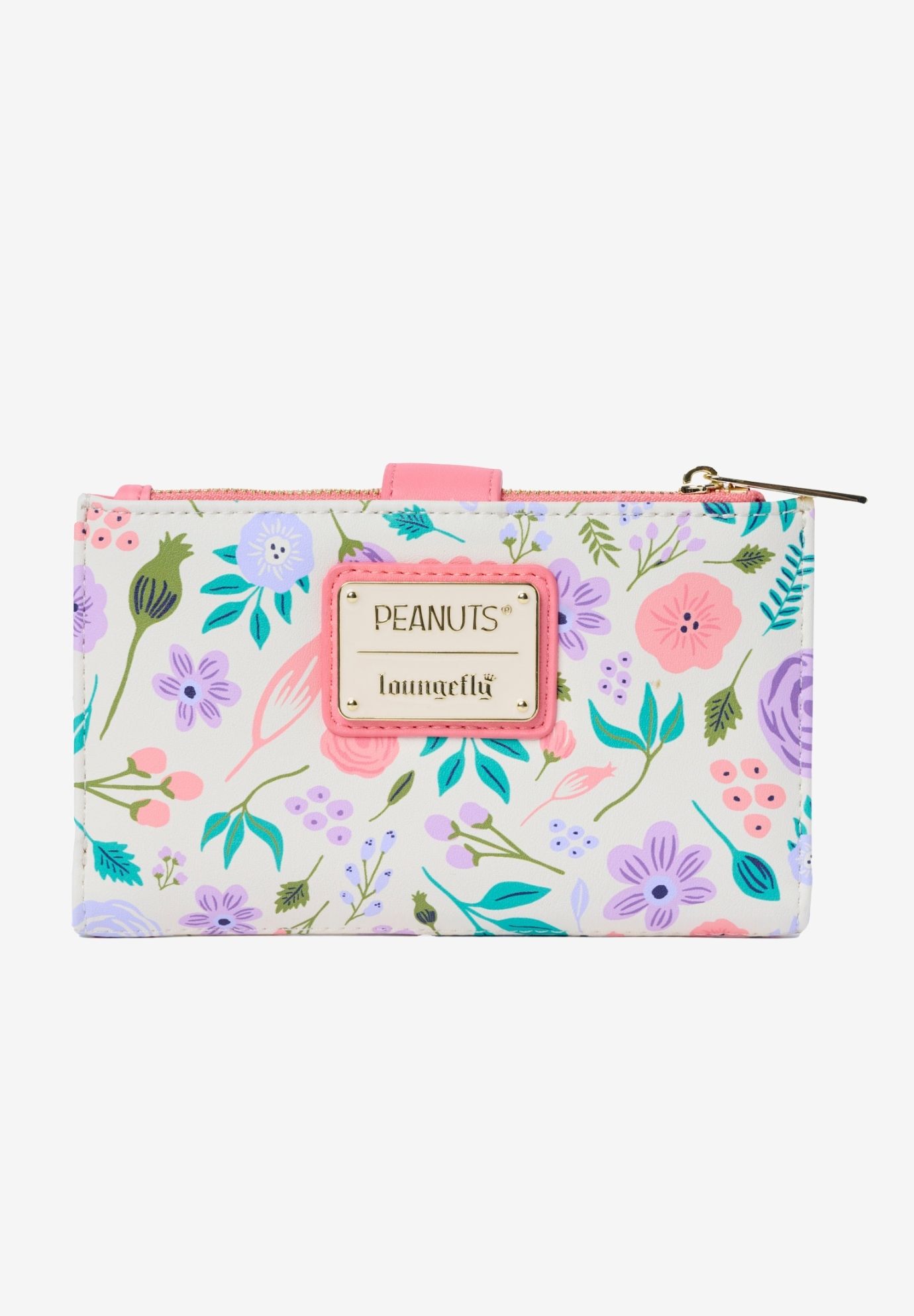Loungefly Peanuts Snoopy and Woodstock Snap Wallet Springtime Floral , WHITE, on-hover image number 1