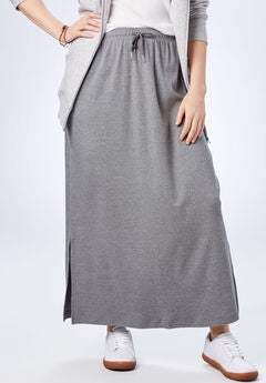 Sport Knit Side-Slit Skirt