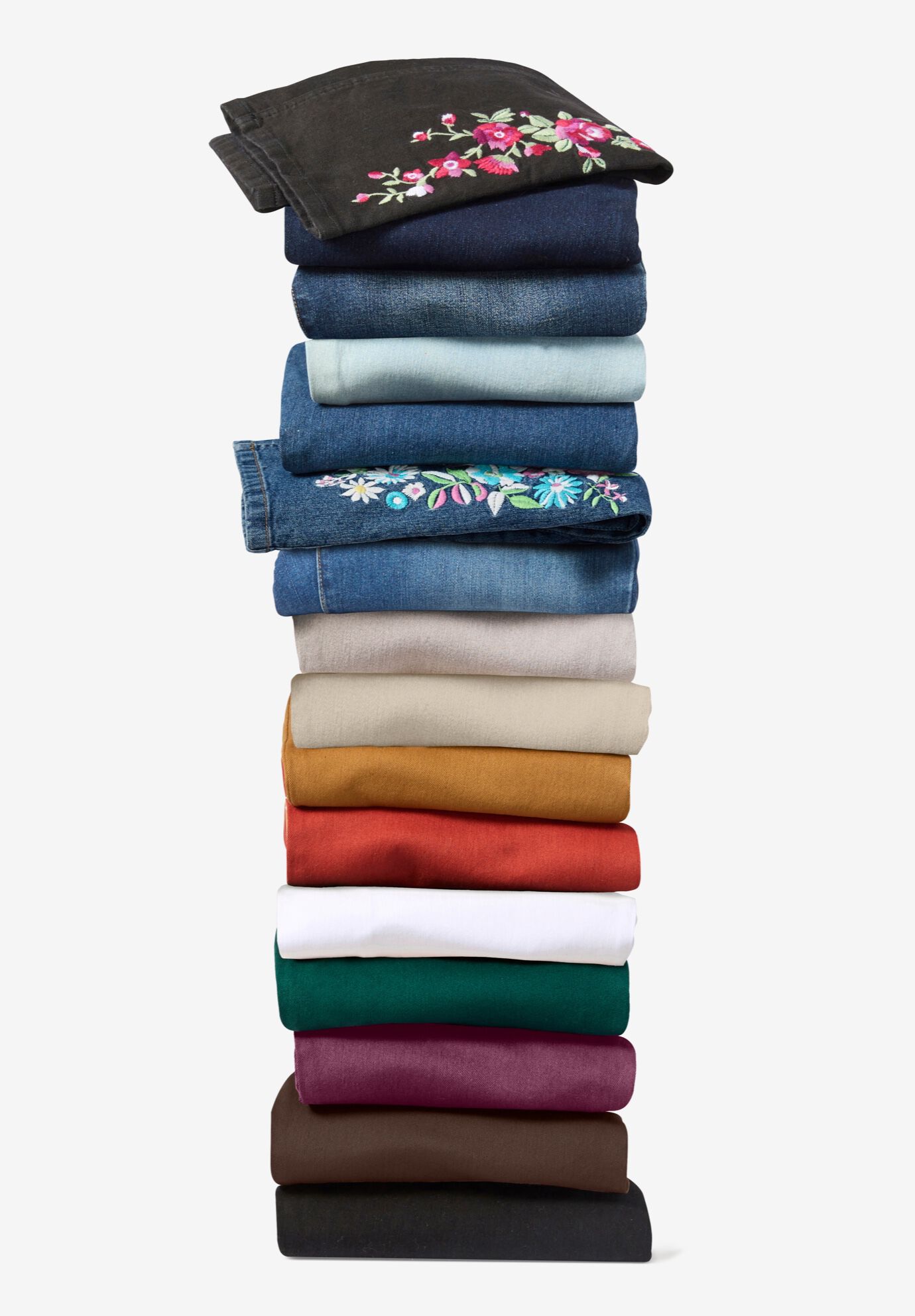 Straight-Leg Stretch Denim Five-Pocket Jeans, , alternate image number 6