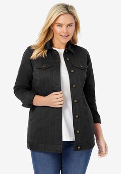 Long Stretch Denim Jean Jacket