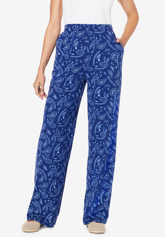 Printed Pull-On Pants, EVENING BLUE PAISLEY, hi-res image number 0