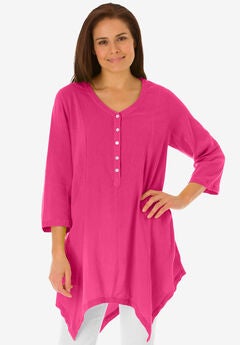 Handkerchief Hem Henley Tunic
