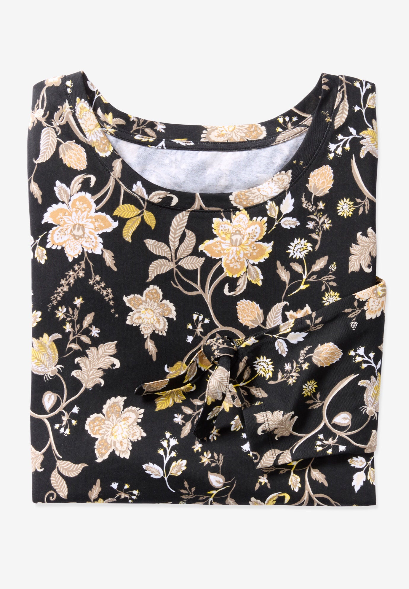 Perfect Three-Quarter Tie-Sleeve Tee, , alternate image number 2