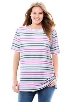 Perfect Printed Short-Sleeve Boatneck Tunic