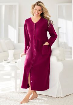 Long Snap-Front Knit Lounger