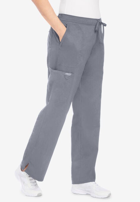 Mid-Rise Moderate Flare Drawstring Scrub Pant, PEWTER, hi-res image number null
