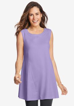 Sleeveless Fit-And-Flare Tunic Top
