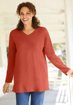 Perfect Long-Sleeve V-Neck Tunic