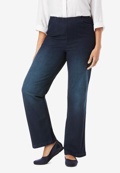 Wide-Leg Fineline Denim Jean