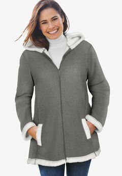 Fleece Hooded Sherpa Lined Jacket
