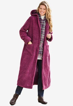 Long Hooded Berber Fleece Coat