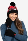 Adult Unisex Disney Mickey Mouse Knit Beanie Hat & Texting Gloves Black 2-PC Set, MULTI, hi-res image number null