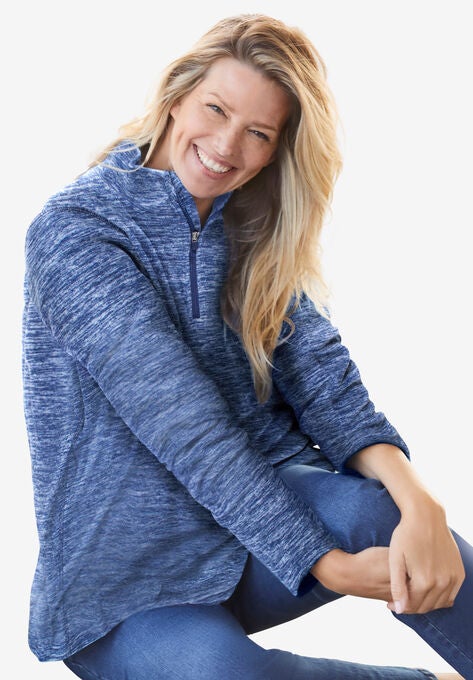 Microfleece Quarter-Zip Pullover, , alternate image number null