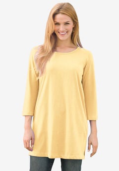 Perfect Three-Quarter-Sleeve Scoopneck Tunic