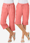 Convertible Length Cargo Capri Pant, SWEET CORAL, hi-res image number null