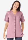 Short-Sleeve Baseball Tunic, DUSTY PINK, hi-res image number null