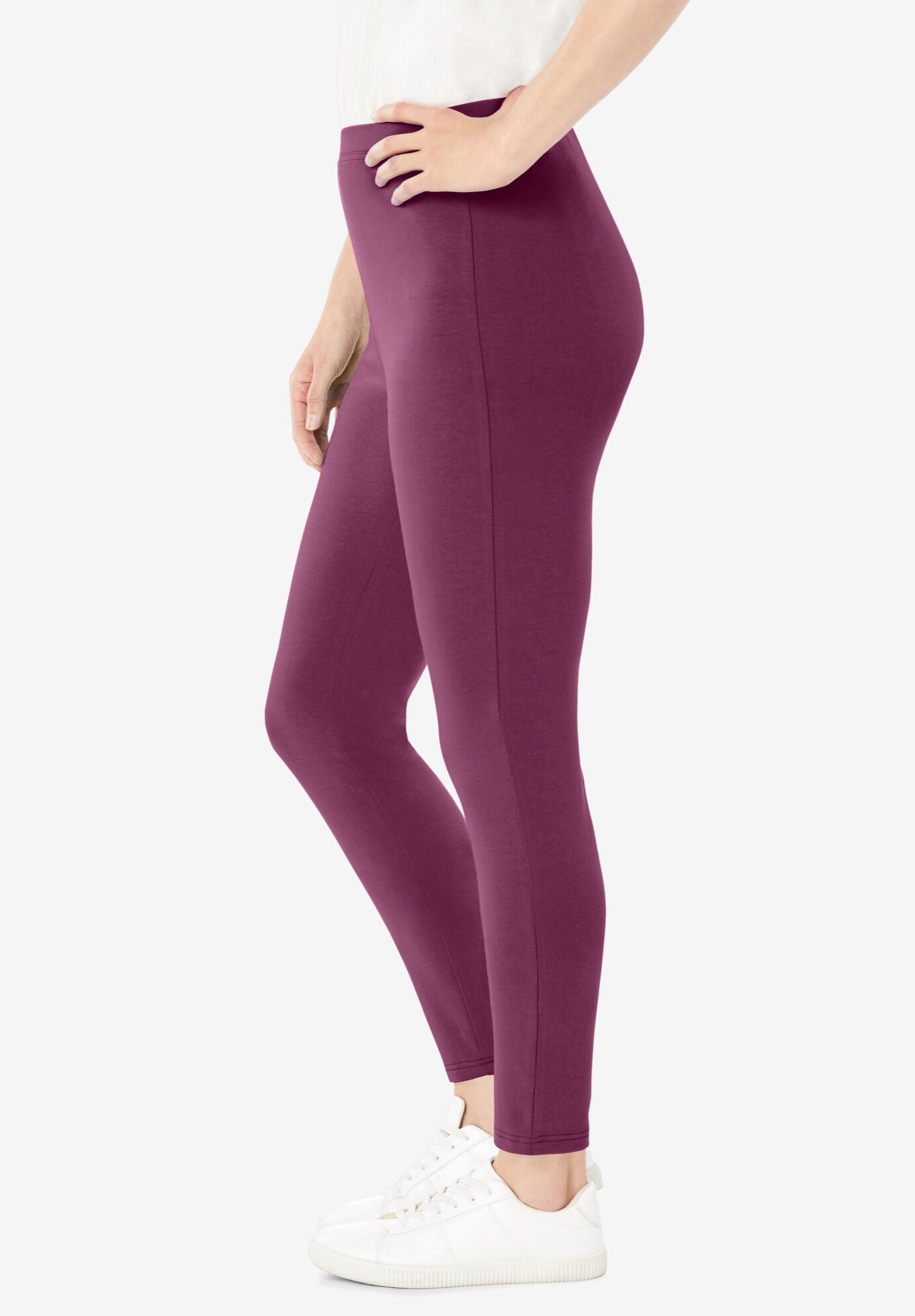 Stretch Cotton Legging, DEEP CLARET, alternate image number 2