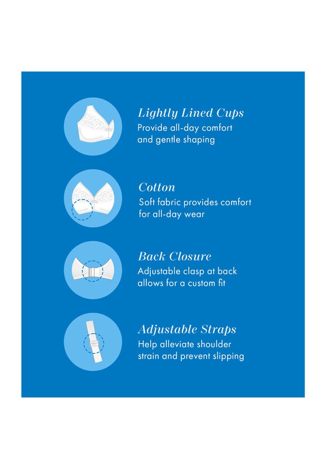 Bestform 5006233 Floral Trim Wireless Cotton Bra With Lightly-Lined Cups, , alternate image number 4