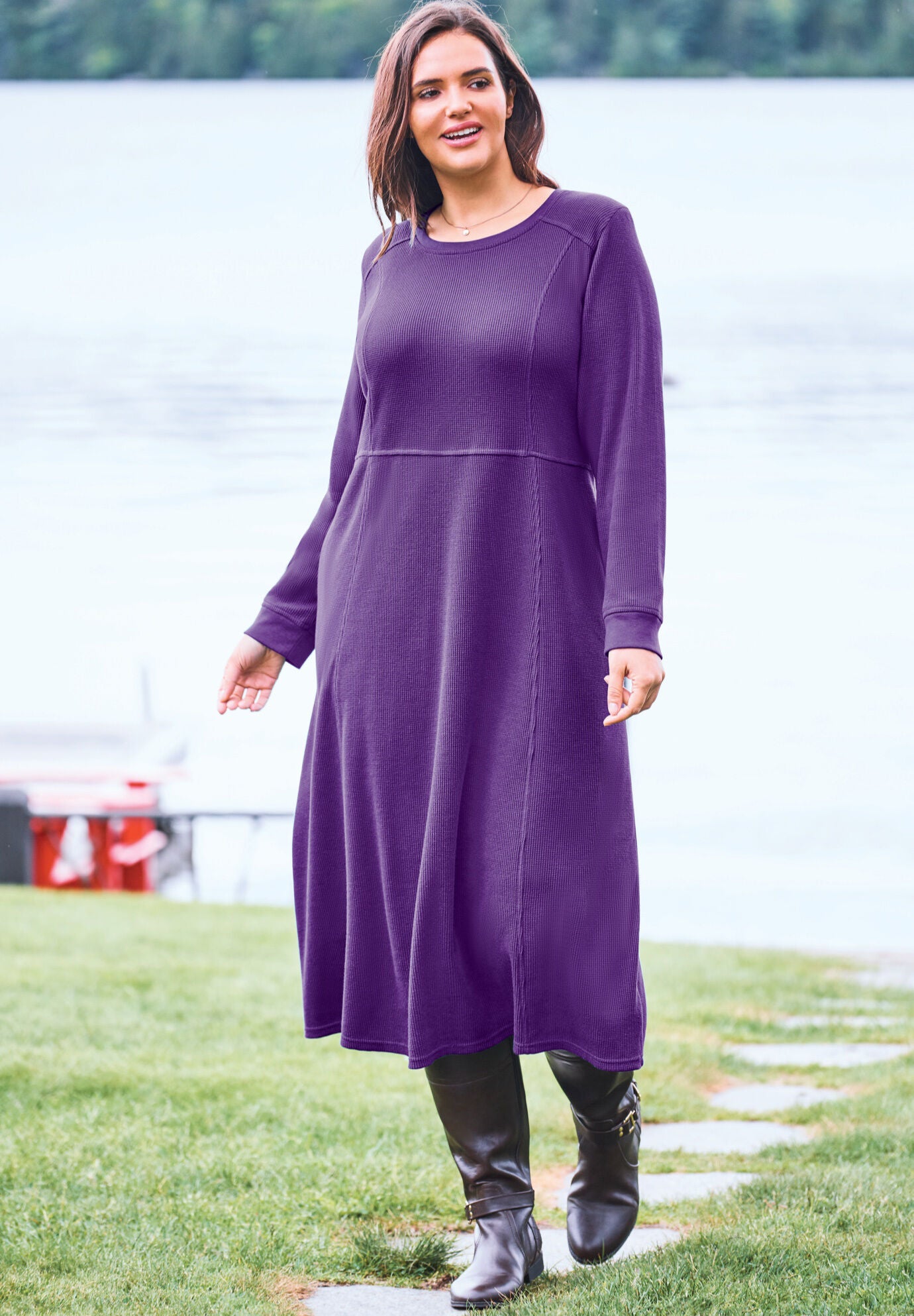 Thermal knit dress on sale